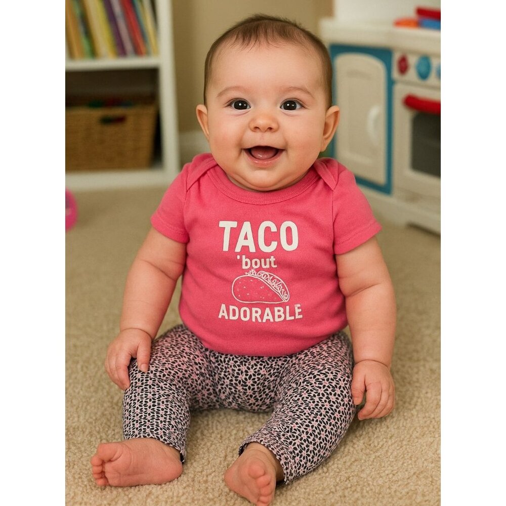 Carters 3M Baby Girl's Taco 'Bout Adorable Neon Bodysuit Pants Matching Set Fun